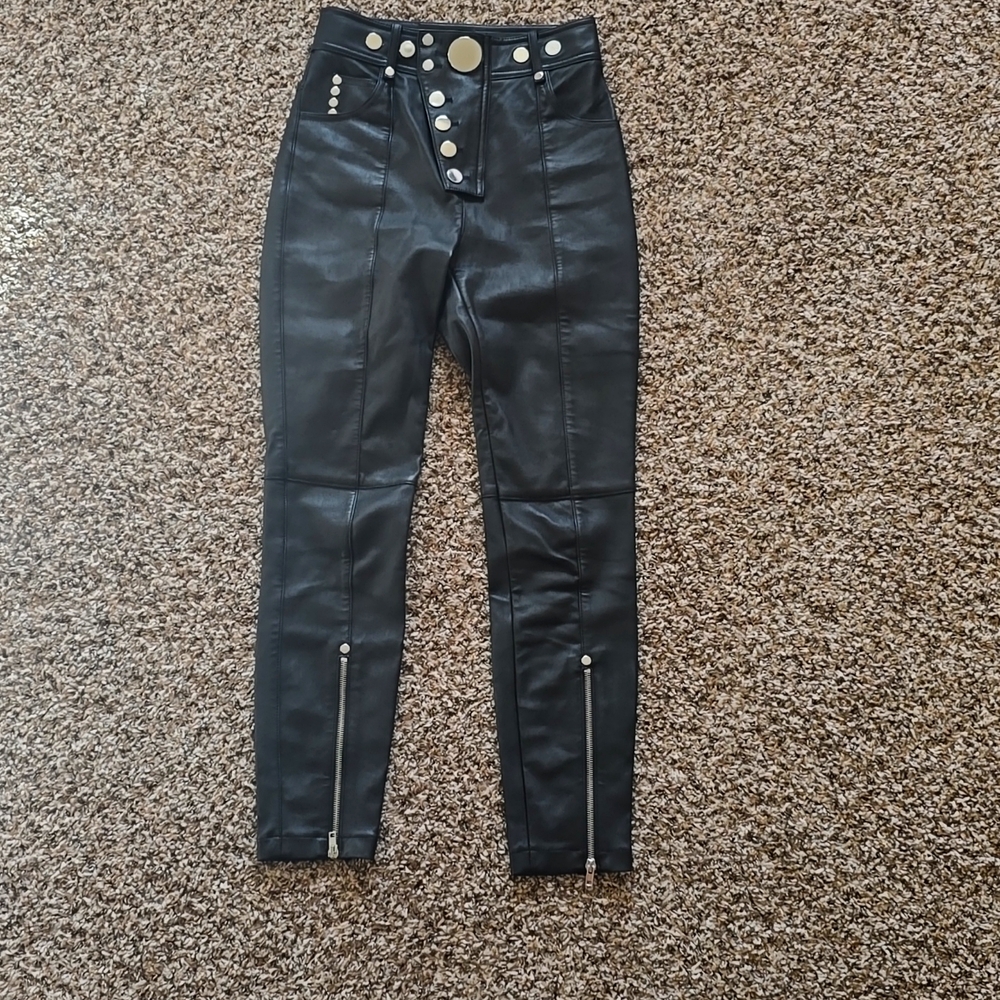 Alexander wang 100% real lamb leather skinny pants